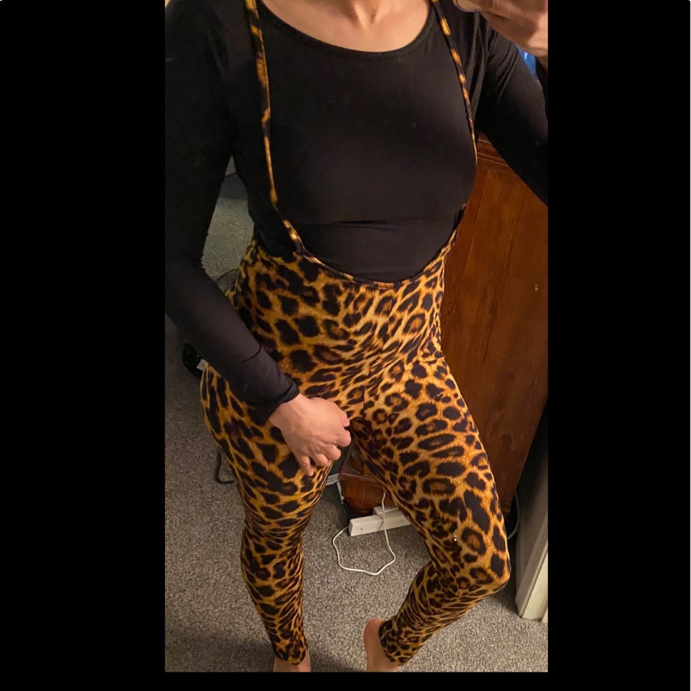 Leopard Suspender Pant Set